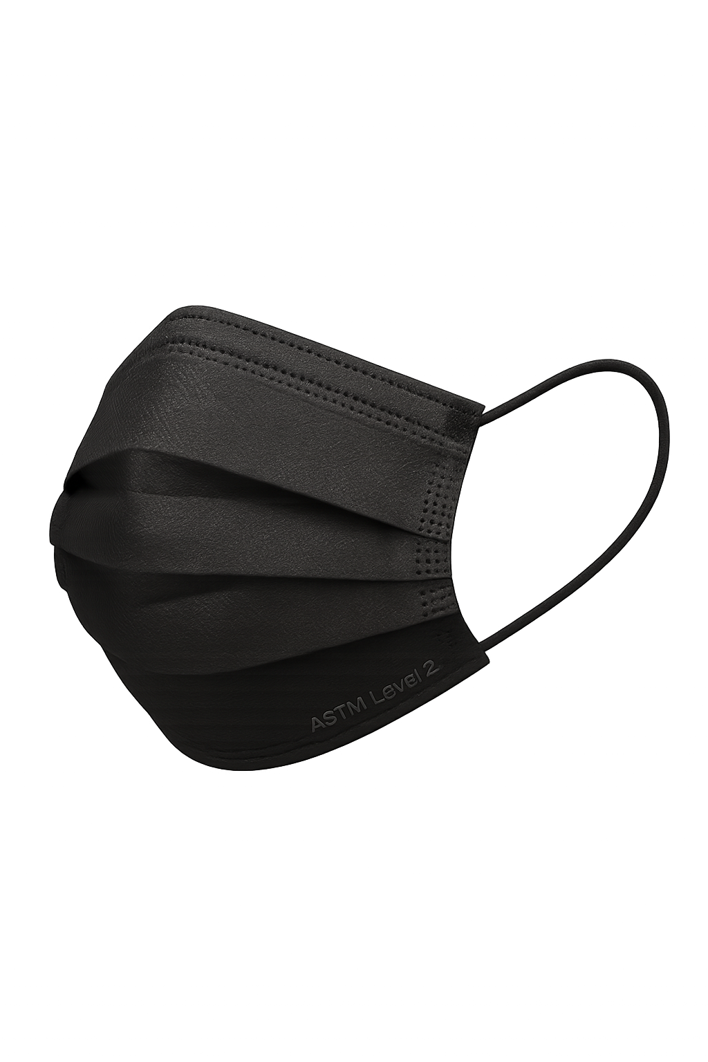 ASTM Level 2 black 3-ply earloop face mask box of 50