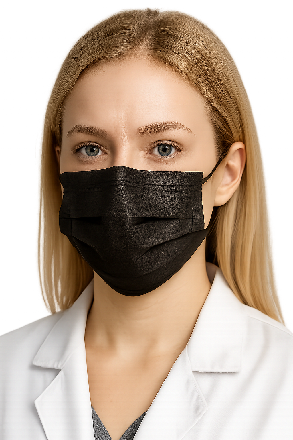 ASTM Level 2 disposable black face mask with ear loops