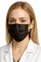ASTM Level 2 disposable black face mask with ear loops