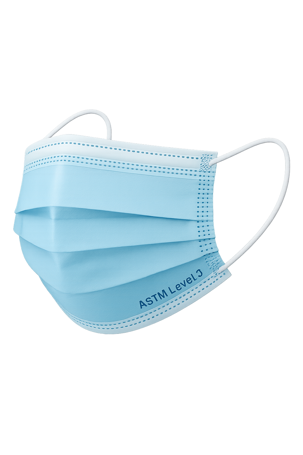 ASTM Level 3 pleated 3-ply disposable face mask box of 50