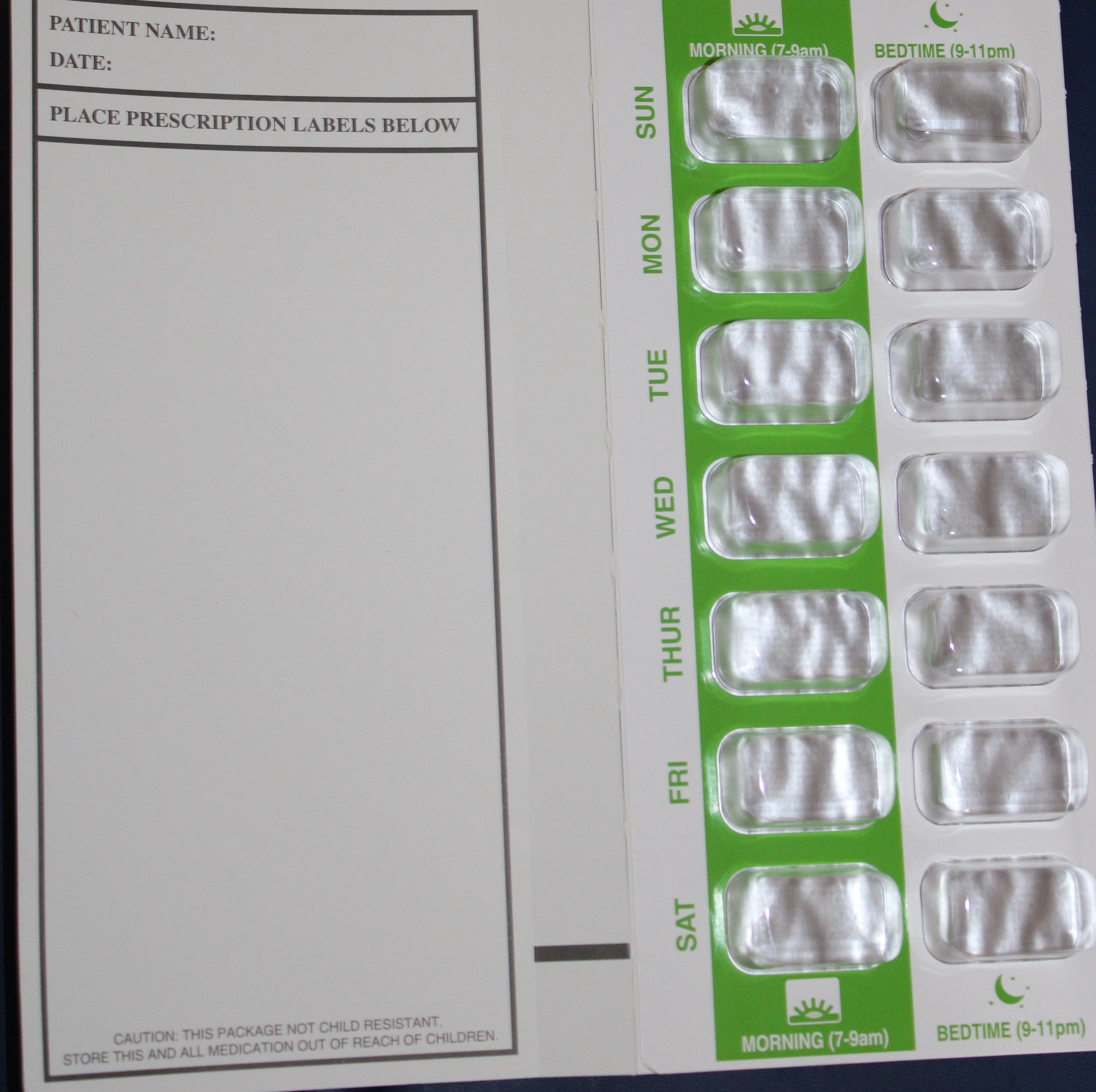 Professional blister pack for medication adherence programs