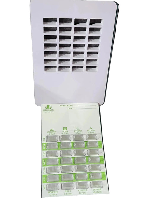 Blister pack for pharmacy medication compliance packaging