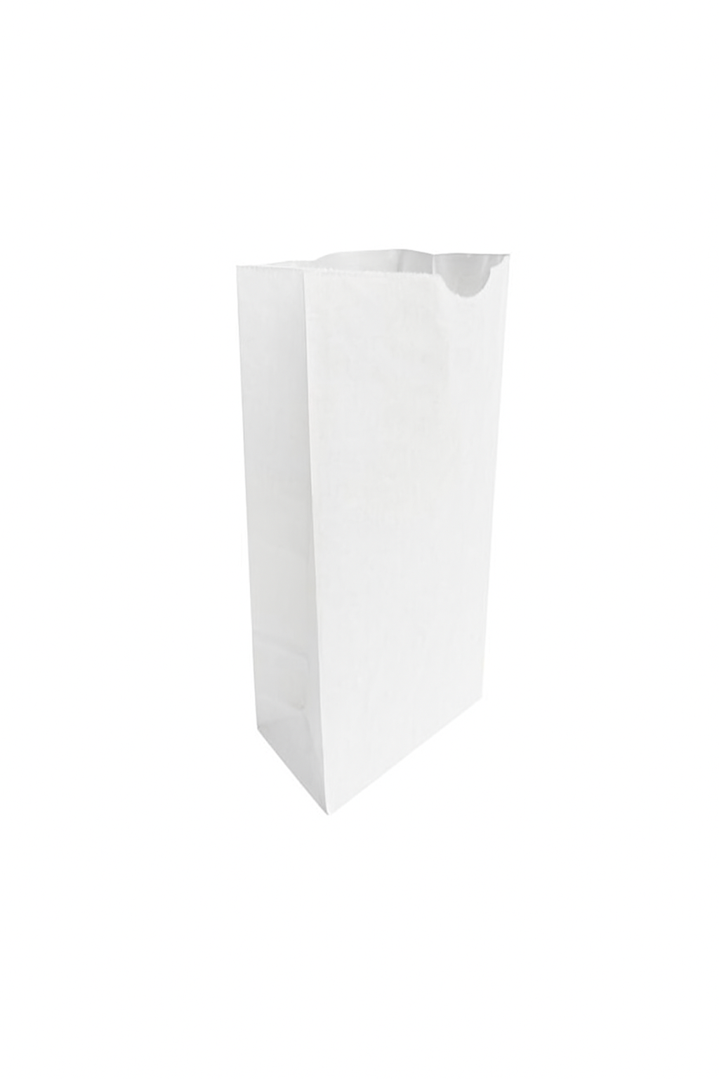 White paper bag on a white background